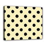 Polka Dots - Black on Blond Yellow Deluxe Canvas 24  x 20  (Stretched)