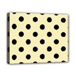 Polka Dots - Black on Blond Yellow Canvas 10  x 8  (Stretched)