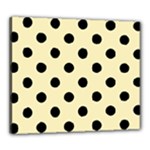 Polka Dots - Black on Blond Yellow Canvas 24  x 20  (Stretched)
