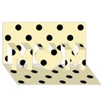 Polka Dots - Black on Blond Yellow MOM 3D Greeting Card (8x4)