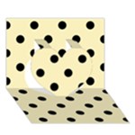 Polka Dots - Black on Blond Yellow Heart 3D Greeting Card (7x5)