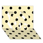 Polka Dots - Black on Blond Yellow LOVE 3D Greeting Card (7x5)