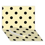 Polka Dots - Black on Blond Yellow Heart Bottom 3D Greeting Card (7x5)