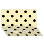 Polka Dots - Black on Blond Yellow Twin Heart Bottom 3D Greeting Card (8x4)