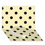 Polka Dots - Black on Blond Yellow Circle Bottom 3D Greeting Card (7x5)