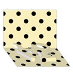 Polka Dots - Black on Blond Yellow LOVE Bottom 3D Greeting Card (7x5)