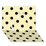 Polka Dots - Black on Blond Yellow Apple 3D Greeting Card (7x5)