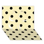 Polka Dots - Black on Blond Yellow Clover 3D Greeting Card (7x5)