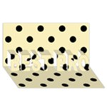 Polka Dots - Black on Blond Yellow BEST BRO 3D Greeting Card (8x4)