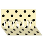 Polka Dots - Black on Blond Yellow BEST SIS 3D Greeting Card (8x4)