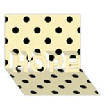 Polka Dots - Black on Blond Yellow HOPE 3D Greeting Card (7x5)