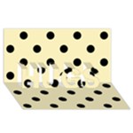Polka Dots - Black on Blond Yellow HUGS 3D Greeting Card (8x4)