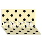 Polka Dots - Black on Blond Yellow ENGAGED 3D Greeting Card (8x4)