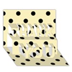 Polka Dots - Black on Blond Yellow THANK YOU 3D Greeting Card (7x5)