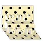 Polka Dots - Black on Blond Yellow You Did It 3D Greeting Card (7x5)