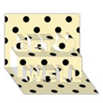 Polka Dots - Black on Blond Yellow Get Well 3D Greeting Card (7x5)