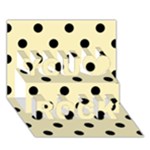 Polka Dots - Black on Blond Yellow You Rock 3D Greeting Card (7x5)