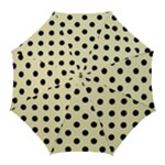 Polka Dots - Black on Blond Yellow Golf Umbrella