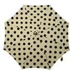 Polka Dots - Black on Blond Yellow Hook Handle Umbrella (Small)