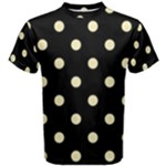 Polka Dots - Blond Yellow on Black Men s Cotton Tee