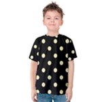 Polka Dots - Blond Yellow on Black Kid s Cotton Tee