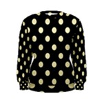 Polka Dots - Blond Yellow on Black Women s Sweatshirt