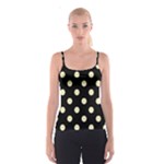 Polka Dots - Blond Yellow on Black Spaghetti Strap Top