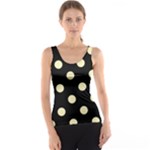 Polka Dots - Blond Yellow on Black Tank Top