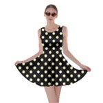 Polka Dots - Blond Yellow on Black Skater Dress