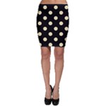 Polka Dots - Blond Yellow on Black Bodycon Skirt
