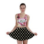 Polka Dots - Blond Yellow on Black Mini Skirt