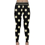Polka Dots - Blond Yellow on Black Yoga Leggings