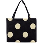 Polka Dots - Blond Yellow on Black Mini Tote Bag