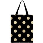 Polka Dots - Blond Yellow on Black Zipper Classic Tote Bag