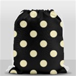 Polka Dots - Blond Yellow on Black Drawstring Bag (Small)
