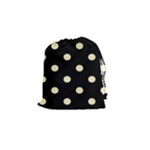 Polka Dots - Blond Yellow on Black Drawstring Pouch (S)