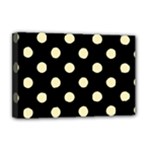 Polka Dots - Blond Yellow on Black Deluxe Canvas 18  x 12  (Stretched)