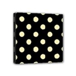 Polka Dots - Blond Yellow on Black Mini Canvas 4  x 4  (Stretched)