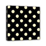 Polka Dots - Blond Yellow on Black Mini Canvas 6  x 6  (Stretched)