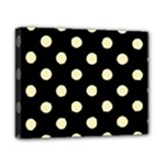 Polka Dots - Blond Yellow on Black Canvas 10  x 8  (Stretched)