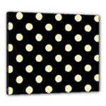 Polka Dots - Blond Yellow on Black Canvas 24  x 20  (Stretched)