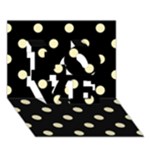 Polka Dots - Blond Yellow on Black LOVE 3D Greeting Card (7x5)