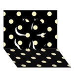 Polka Dots - Blond Yellow on Black Clover 3D Greeting Card (7x5)