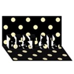 Polka Dots - Blond Yellow on Black BEST SIS 3D Greeting Card (8x4)
