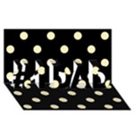 Polka Dots - Blond Yellow on Black #1 DAD 3D Greeting Card (8x4)