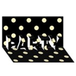 Polka Dots - Blond Yellow on Black PARTY 3D Greeting Card (8x4)