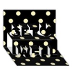 Polka Dots - Blond Yellow on Black Get Well 3D Greeting Card (7x5)