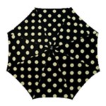 Polka Dots - Blond Yellow on Black Golf Umbrella