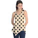 Polka Dots - Black on Navajo White Yellow Sleeveless Tunic