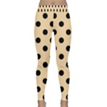 Polka Dots - Black on Navajo White Yellow Yoga Leggings